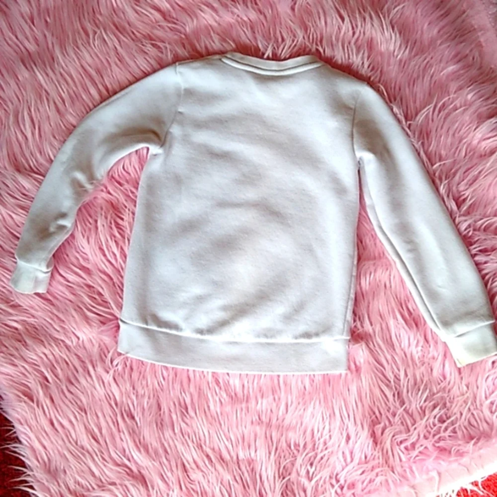 Nike Girls Crew Neck Long Sleeved Sweatshirt, Sz 4T White & Pink - Picture 5 of 6